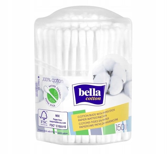 Bella, Patyczki higieniczne papierowe Cotton, 150 szt. Bella