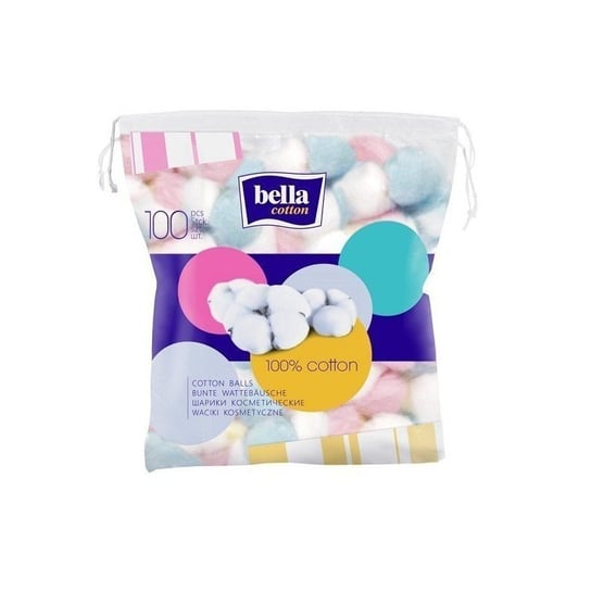 Bella, waciki kosmetyczne Bella Cotton, kolorowe, 100 szt. Bella