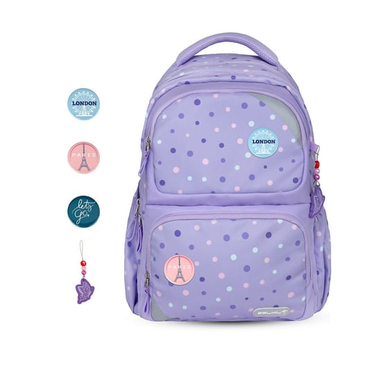 Belmil Maxi Pack Ergonomiczny Torba szkolna  "Purple Dots" BELMIL