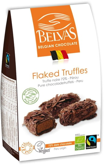 Belvas, belgijskie czekoladki trufle gorzka czekolada 72% fair trade bezglutenowe bio, 100 g BELVAS