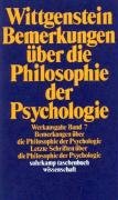 Bemerkungen über die Philosophie der Psychologie Wittgenstein Ludwig