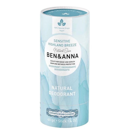 Ben&Anna,Natural Deodorant naturalny dezodorant bez sody Sensitive Highland Breeze 40g Ben&Anna