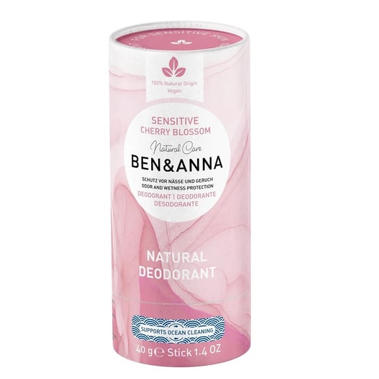 Ben&Anna,Natural Deodorant naturalny dezodorant bez sody Sensitive Japanese Cherry Blossom 40g Ben&Anna
