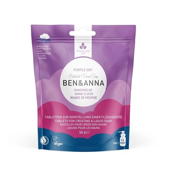 Ben&Anna Natural Hand Soap Mydło do rąk w tabletkach purple sky 10szt. Ben&Anna