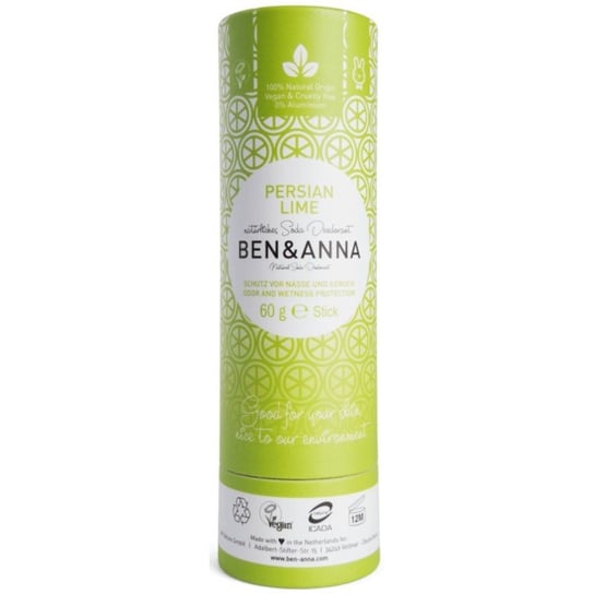 Ben&Anna, naturalny dezodorant na bazie sody w sztyfcie kartonowym, Vanilla Orchid, 60 g Ben&Anna