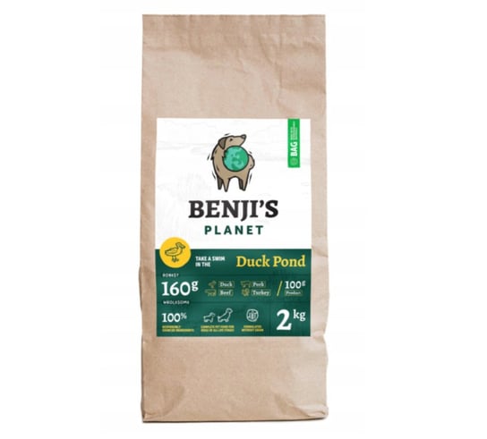 Benji's Duck Pond kaczka i wołowina 2kg Benji’s Planet