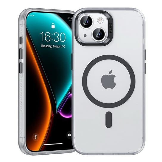 Benks Lucid Armor etui matowe magnetyczne MagSafe iPhone 15 (Biały) Benks