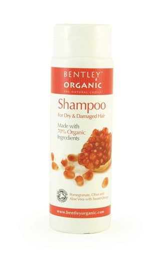 Bentley Organic, szampon do włosów suchych i zniszczonych z oliwką, aloesem, pomarańczą i granatem, 250 ml Bentley Organic