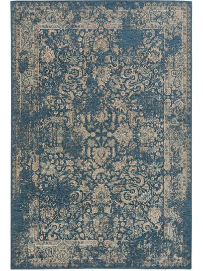 Benuta, Dywan krótkowłosy Frencie Styl Ornament, Niebieski, rozmiar 80x165 cm Flhf