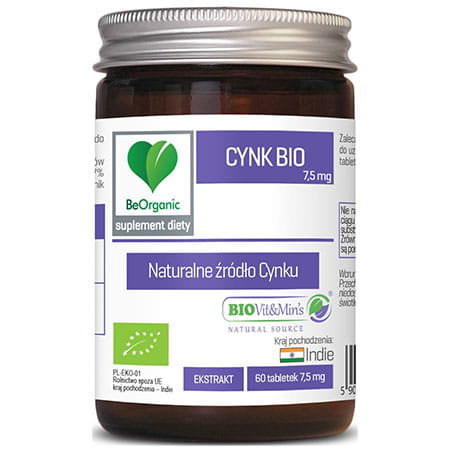 Beorganic Cynk Bio 7,5 Mg 60 Tab BeOrganic