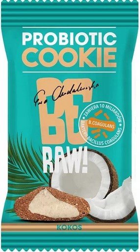 BeRAW, ciastko o smaku kokosowym Probiotic Cookie, 20g BeRaw