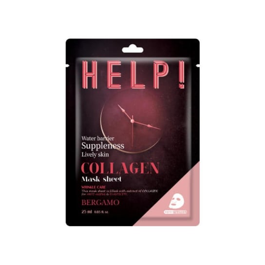 Bergamo, Help! Collagen Mask Sheet, Uelastyczniająca Maska W Płachcie, 25ml Bergamo