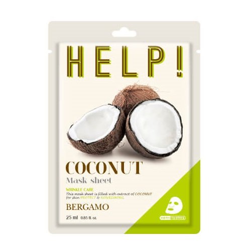 Bergamo Help Sheet Mask , Maska do twarzy z Coconut, 25 ml Bergamo
