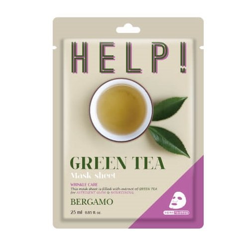 Bergamo Help Sheet Mask , Maska do twarzy z Green Tea, 25 ml Bergamo