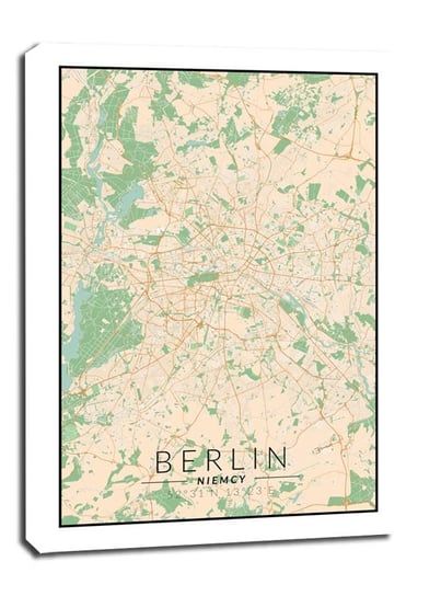 Berlin mapa kolorowa - obraz na płótnie 40x50 cm Galeria Plakatu