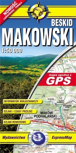 Beskid makowski. Mapa turystyczna 1:50 000 Expressmap Polska Sp. z o.o.