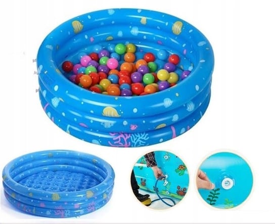 BestHurt, basen dziecięcy, pompowany, okrągły, niebieski, 80x28cm Inna marka