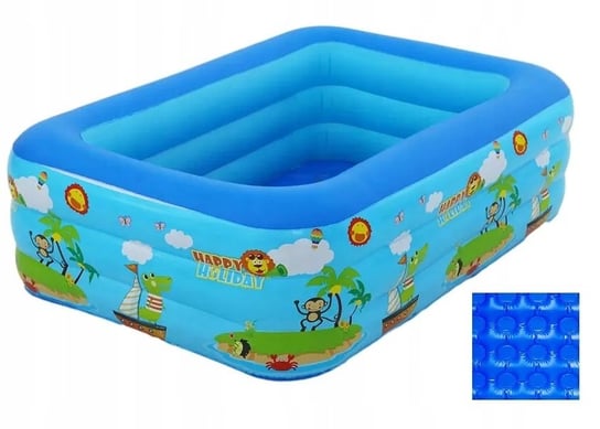 BestHurt, basen dziecięcy, pompowany, prostokątny, niebieski, 80x60x30cm Inna marka
