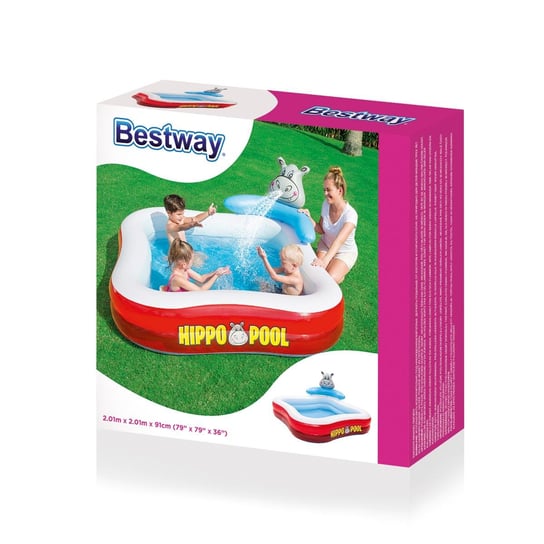 Bestway, basen dziecięcy, pompowany, Hippo, kwadratowy Bestway