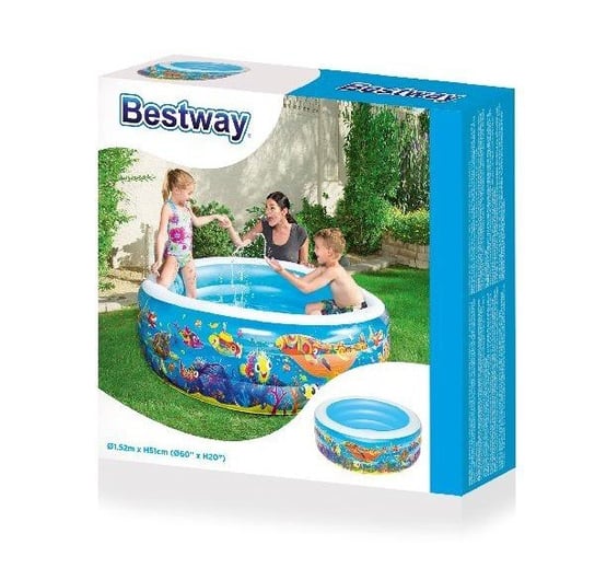 Bestway, basen dziecięcy, pompowany, okrągły, rybki Bestway