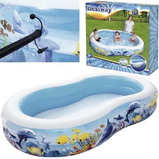 Bestway, basen dziecięcy, pompowany, owalny, Play Pool, 262x157x46cm Bestway