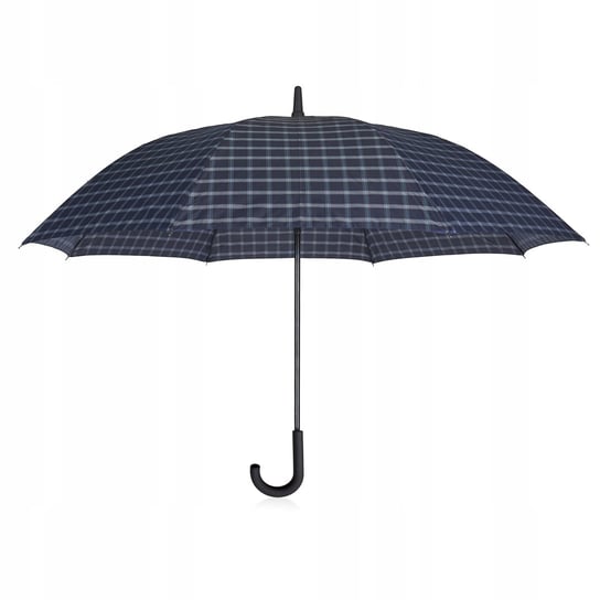 BETLEWSKI Granatowy parasol półautomatyczny duża parasolka w kratkę XL Betlewski