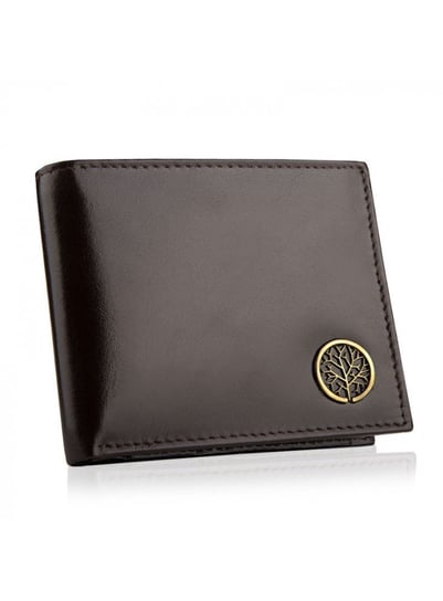 Betlewski, portfel męski slim z ochroną RFID, skórzany, brązowy Betlewski