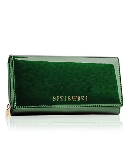 Betlewski, Portfel skórzany damski, zielony, 10x19,5 cm Betlewski