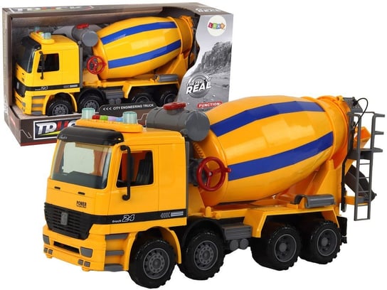 Betoniarka Pomarańczowa Obrotowa Gruszka Dźwięk Światła Pojazd Budowlany Lean Toys