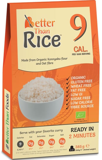 Better Than Foods, makaron konjac w kształcie ryżu bezglutenowy bio, 385 g Better Than