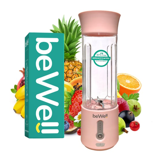 beWell,Blender Do Smoothie Ręczny Bezprzewodowy  Pudrowy beWell