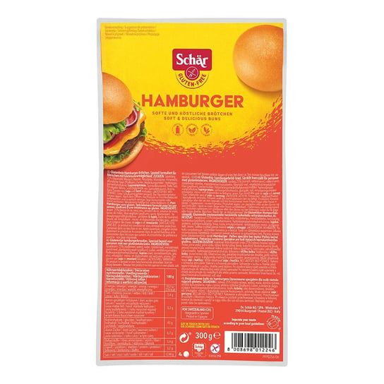 Bezglutenowe Bułki Hamburgerowe "Gluten Free Hamburger | Soft & Delicious Buns" (4x75g) 300g Schar [Kraj pochodzenia: Włochy] Schar