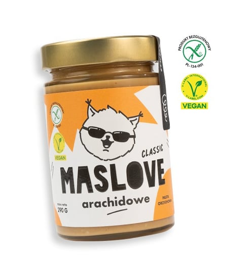 Bezglutenowe masło orzechowe arachidowe 290g - konsystencja CLASSIC Maslove