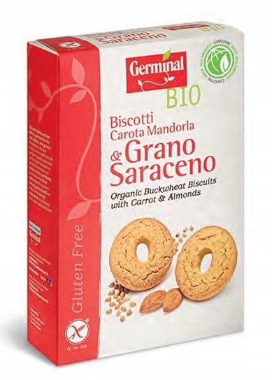 BEZGLUTENOWE ORGANICZNE CIASTECZKA GRYCZANE Z MIGDAŁAMI BIO GERMINAL 250G Inna marka