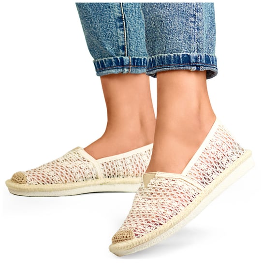 Beżowe espadryle z siateczki przewiewne espadryle damskie 39 No name