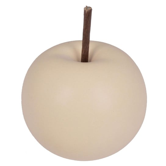 Beżowe, ozdobne jabłko ceramiczne Manza 14 cm Duwen