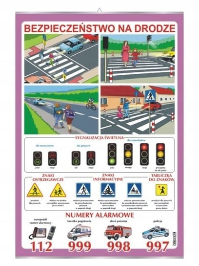 Bezpieczeństwo na drodze ruch plansza plakat VISUAL System
