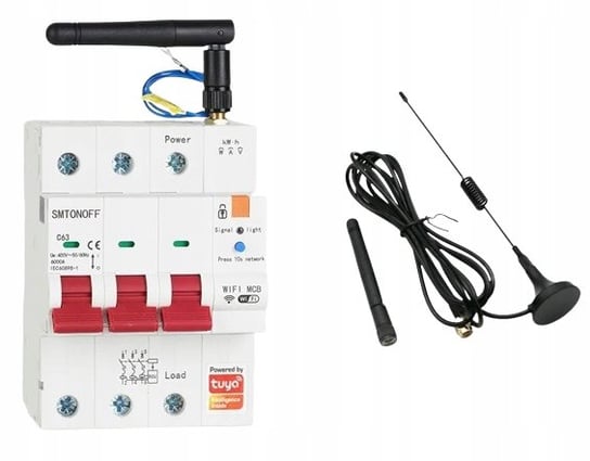 Bezpiecznik 3P+N 63A Wyłącznik Nadprądowy C63 Wifi Tuya Pomiar Energii Krasław