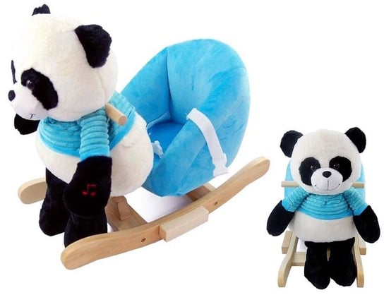 Bezpieczny konik na biegunach Panda - Niebieski Nefere