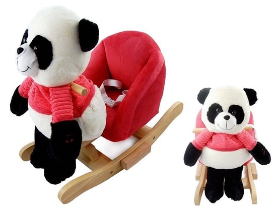 Bezpieczny konik na biegunach Panda - Różowy Nefere
