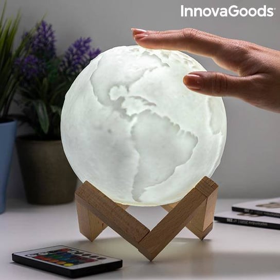 Bezprzewodowa Lampa LED w kształcie Planety Ziemia Worldy InnovaGoods InnovaGoods