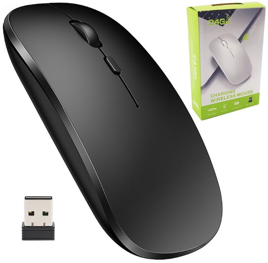 Bezprzewodowa myszka komputerowa USB 1600 DPI TV | czarny VORTEX