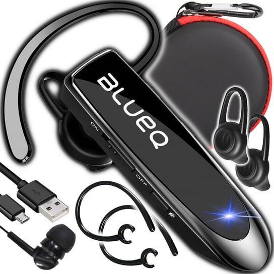 Bezprzewodowa Słuchawka BT 5.0 Zestaw Słuchawkowy do Ucha 24h Rozmów + Etui Power Q20 PRO + SET LOGIT