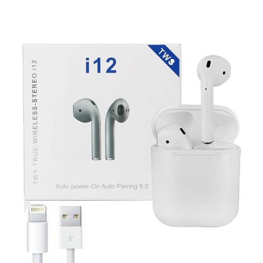 Bezprzewodowe Białe Słuchawki Tws I12 Dotykowe Bt Inna marka