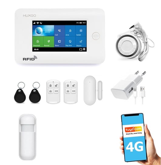 Bezprzewodowy Alarm Gsm + Wifi Hxa006 4G Lte Z Aplikacją Tuya Smart - C1 Inna marka
