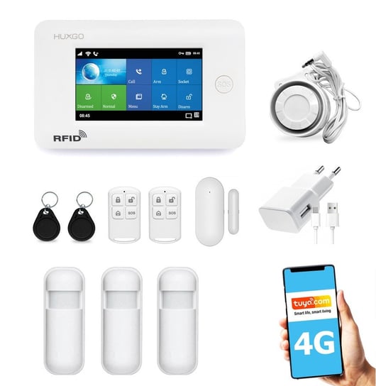 Bezprzewodowy Alarm Gsm + Wifi Hxa006 4G Lte Z Aplikacją Tuya Smart - C3 Inna marka
