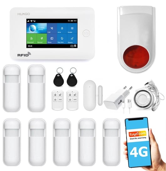 Bezprzewodowy Alarm Gsm + Wifi Hxa006 4G Lte Z Aplikacją Tuya Smart - C7 + Syrena Bezprzewodowa Inna marka