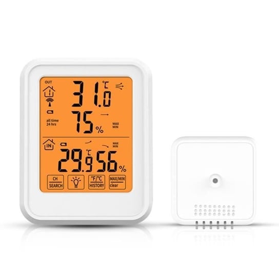 Bezprzewodowy higrometr cyfrowy, termometr do pomiaru temperatury i wilgotności w pomieszczeniach i na zewnątrz z ekranem dotykowym i podświetleniem Inna producent