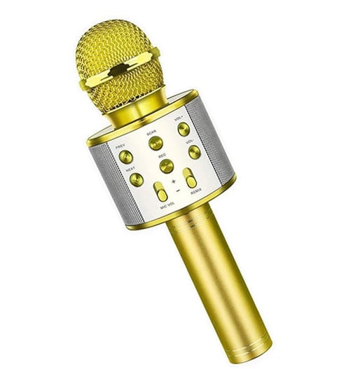Bezprzewodowy Mikrofon Bluetooth Ws858 Karaoke Złoty R2invest
