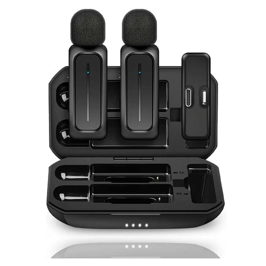 Bezprzewodowy Mikrofon Krawatowy 2szt do iPhone iPad Android IOS + Etui do Vlog GearPro